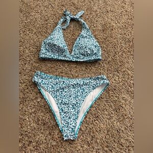 Teal Leopard Print Bikini Set